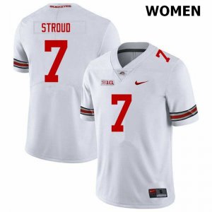 NCAA Ohio State Buckeyes Women's #7 C.J. Stroud White Nike Football College Jersey YCZ7645NV